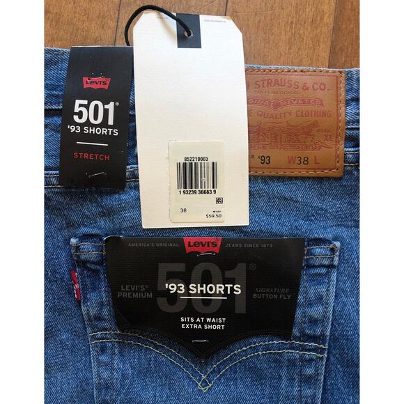 NWT Vintage Levis Blue 501 '93 shorts NWT size 38 - Picture 6 of 9